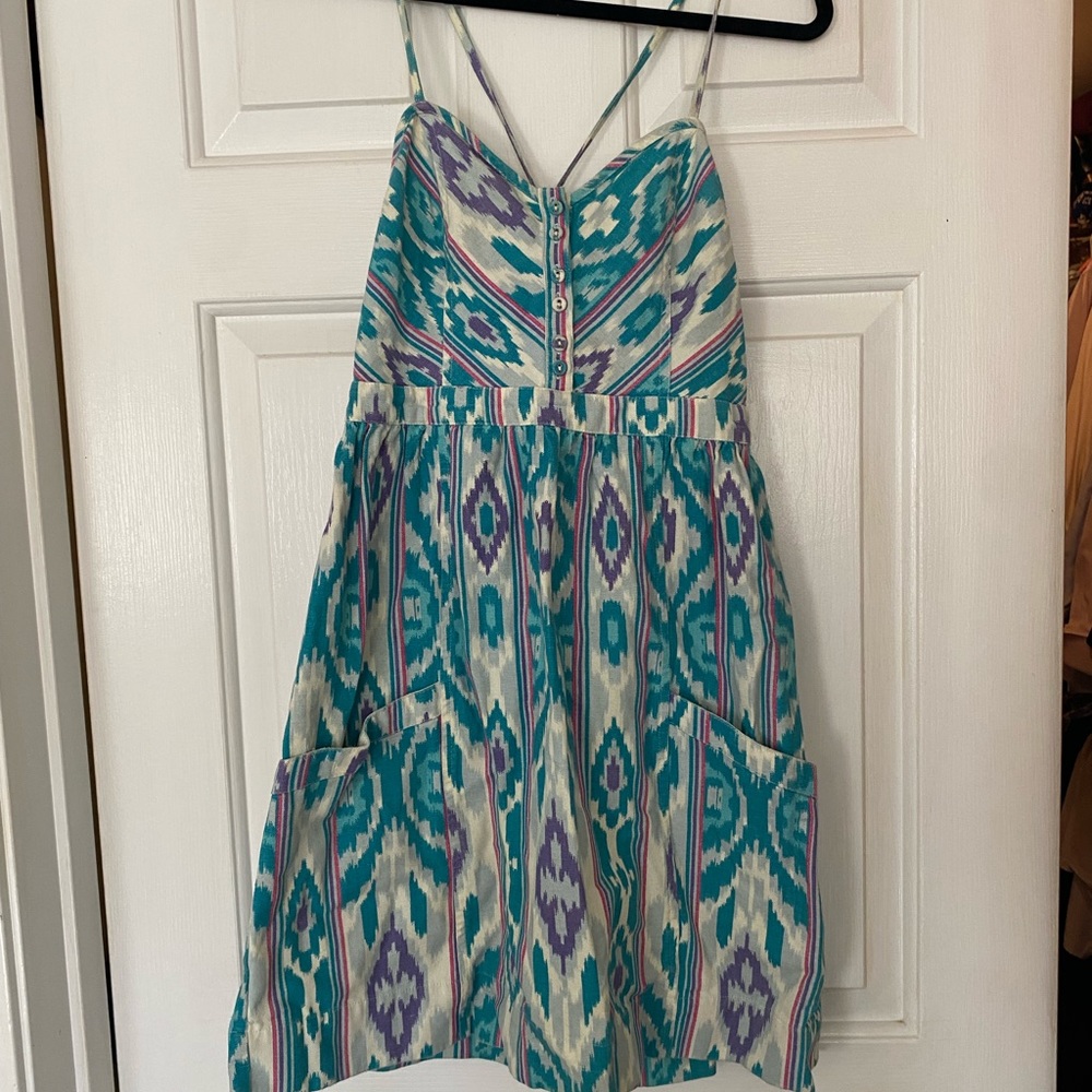American Eagle size Small teal patterned dress